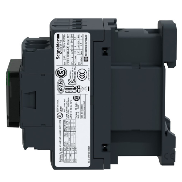 Контактор Schneider Electric LC1D18BL 3Р 18A НО+НЗ 24В DC (2,4Вт расширенный) - фото №1