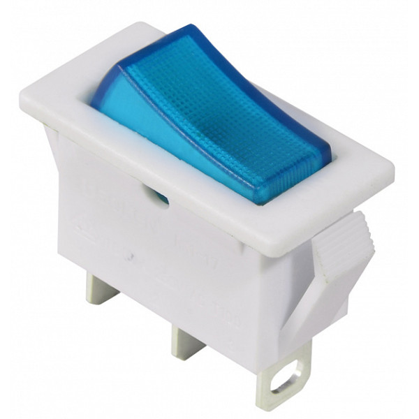 Переключатель Аско-Укрем KCD3-101N-13 BL/WH (0-I) с подсветкой синий (A0140040040)