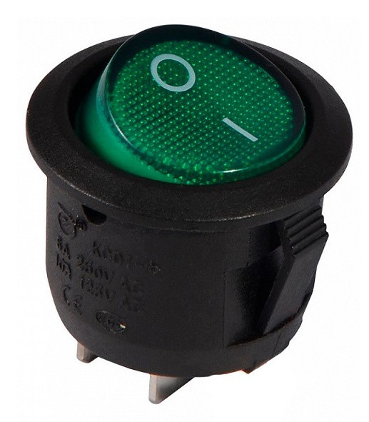 Переключатель TNSy KCD1-5-101 G/B круглый зеленый (TNSy5500707)