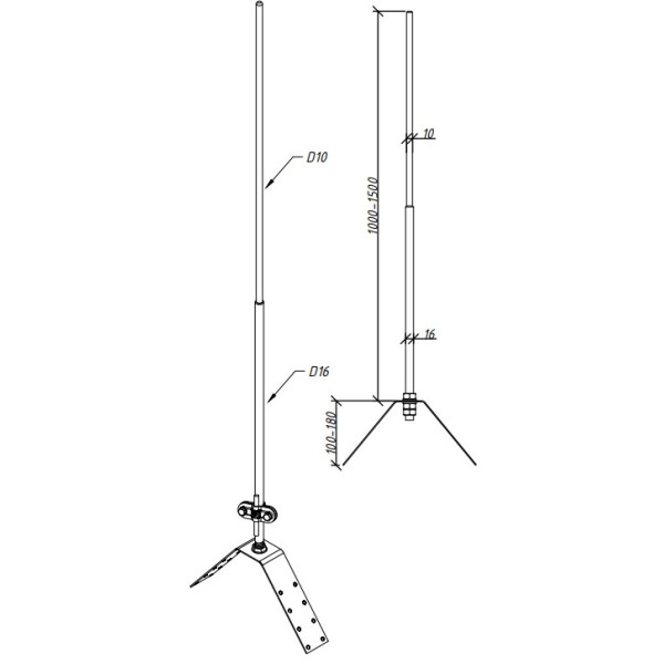 Нержавіюча основа на кутовий гребінь Leo Lightman 1-1,5м Ni (414334) - фото №4