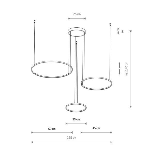 Люстра Nowodvorski 11602 Circolo LED 3x45W 3000K 1600Lm IP20 біла - фото №1