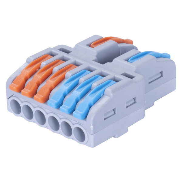 Клеммник E.Next e.lc.pro.aw.uni.pl.2-6 соединительный с нажимным рычагом универсальный (p0660023) - фото №1