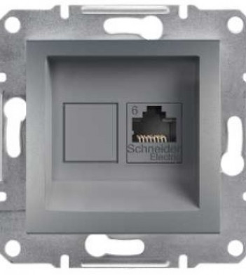 Розетка компьютерная 6 UTP без рамки сталь Asfora, EPH4700162