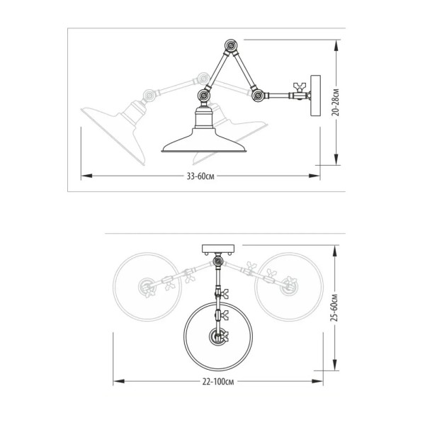 Бра, настінний світильник PikArt 1215 темна патина - фото №1
