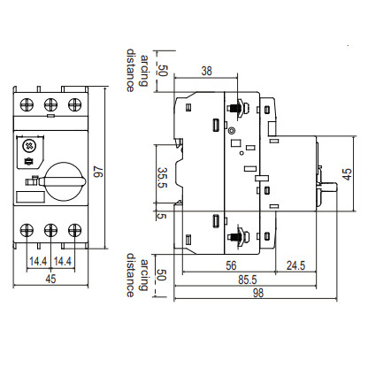 Автомат захисту двигуна NOARK Ex9S32A 9A-14A (108106) - фото №2