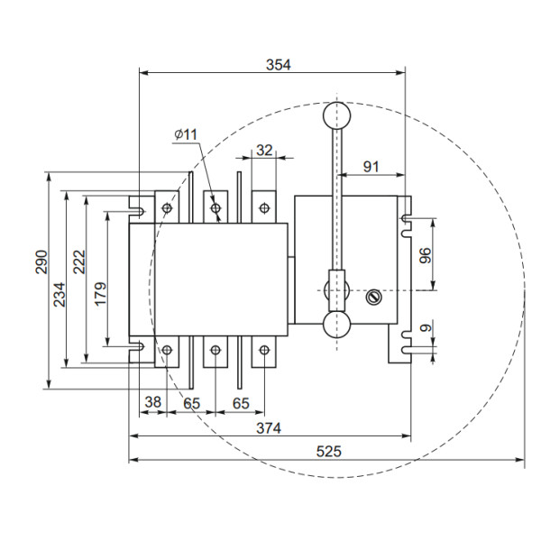 Устройство автоматического ввода резерва CNC YCS1-400А 4Р АС 415В (Б00043130) - фото №2
