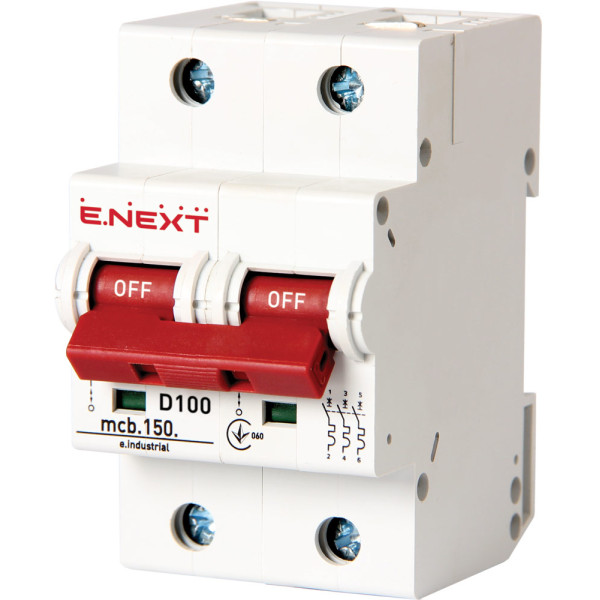 Модульный автоматический выключатель E.Next e.industrial.mcb.150.2.D100 2р 100А D (i0630007)