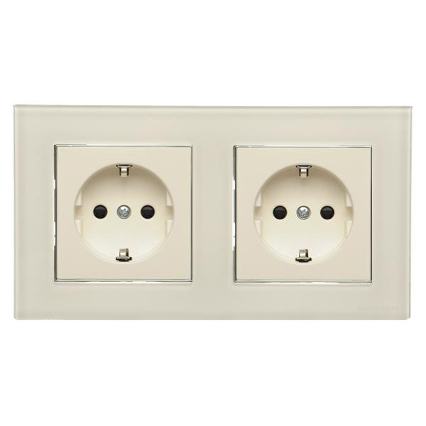 Двомісна рамка ABB Sky 2CLA857200A3001 8572 CB (біле скло) - фото №2