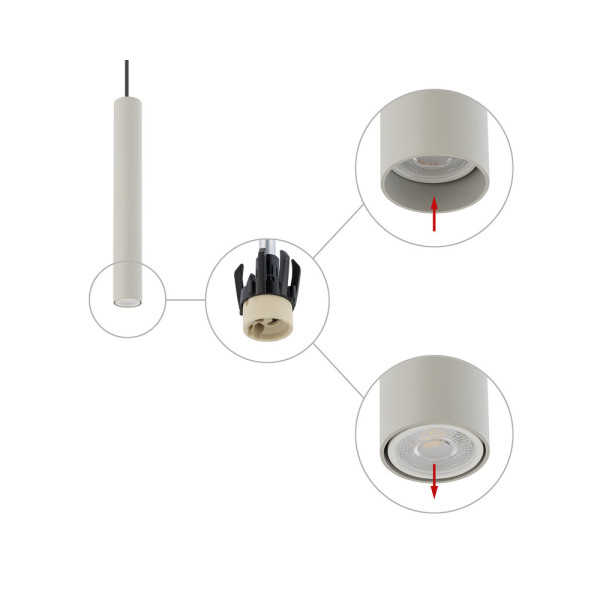 Подвесной светильник, люстра Nowodvorski 10902 Fourty M GU10 1x10W IP20 светло-серый - фото №3