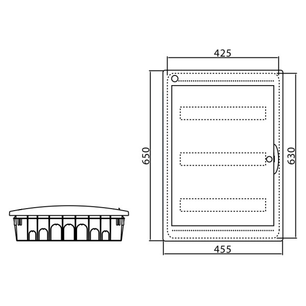 Щит вбудований 54 мод. з дверцятами RAL9016 Ram Base, DKC - фото №3