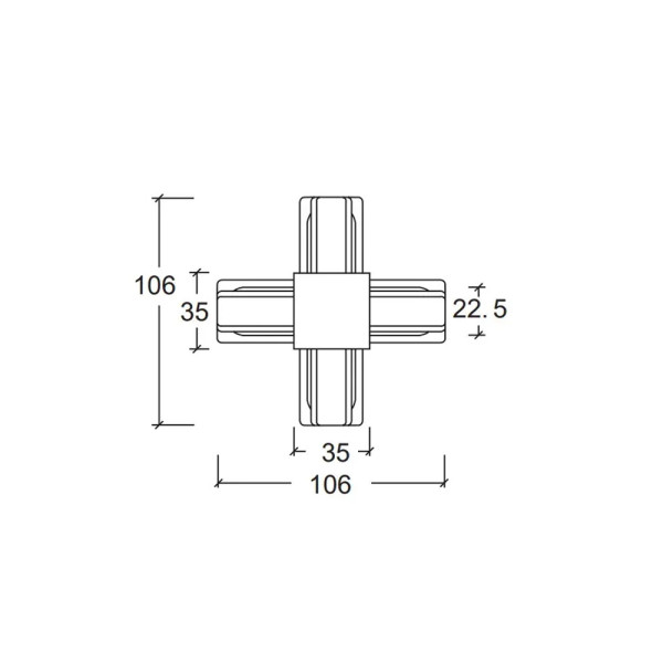 Соединитель X-образный 1-фазный Oledim 7771169 OT504 черный - фото №1