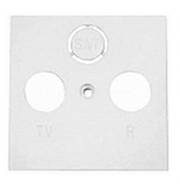 Лицьова панель для розеток TV+R+SAT, біла, Hager, Polo.Optima