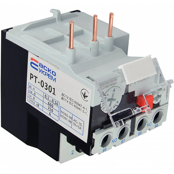 Тепловое реле Аско-Укрем PT-0301 0,1-0,16А JR28-25K 0301 (A0040060048) - фото №1