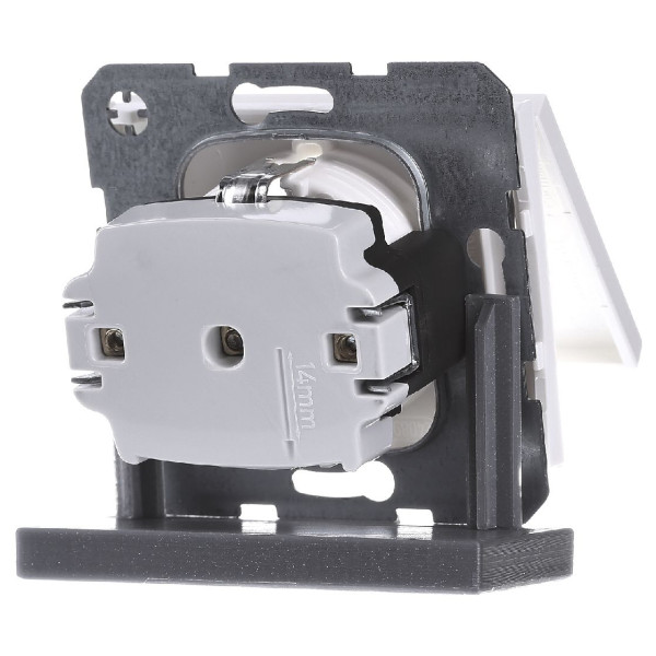 Розетка із з/к, кришкою та шторками полярна білизна Berker K.1 - фото №4