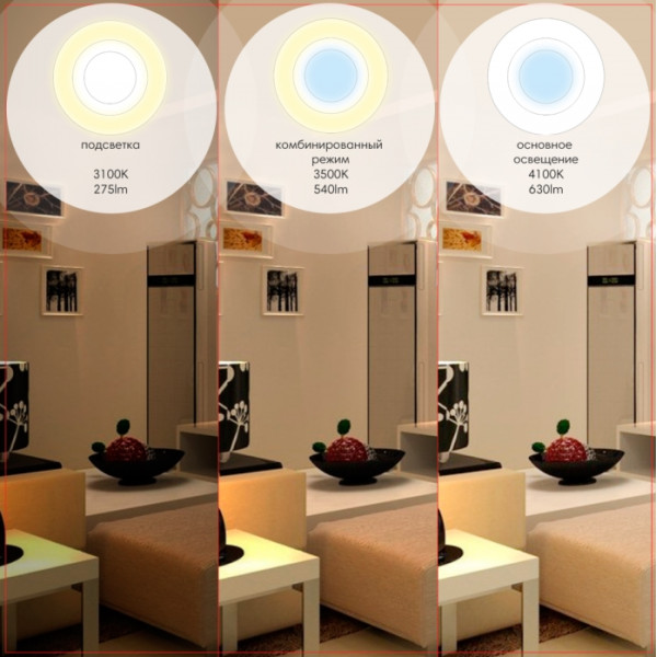 Круглий вологостійкий світильник Maxus SDL 3-step 12Вт 3000/4100К (1-MAX-01-3-SDL-12-C) - фото №3