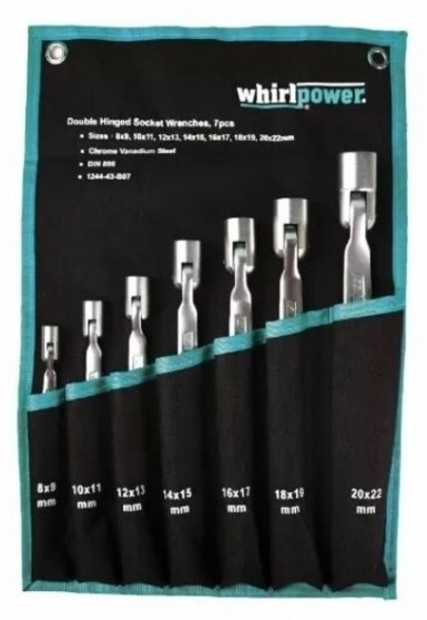 Набір карданних ключів Whirlpower 1244-43-B07 (23447) 8-22мм (7шт у чохлі)