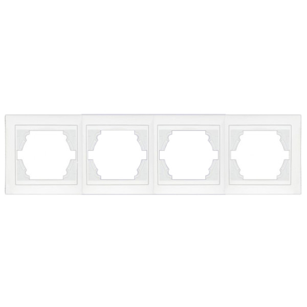 Четырехместная горизонтальная рамка Elcor Emily 9215 (211561) (белый)