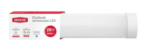 Світлодіодний світильник Maxus Batten Light 20Вт 5000K IP65 (1-MBT-2050-PC) - фото №2