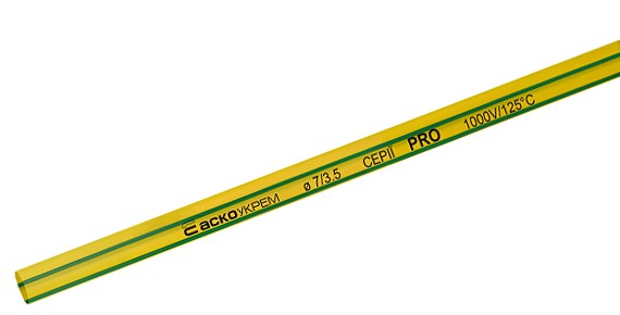 Термоусадочная трубка Аско-Укрем PRO Ø 7,0/3,5 желто-зеленая (A0150040497)