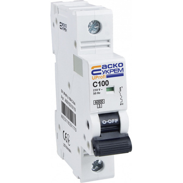 Автоматический выключатель Аско-Укрем UProfi 1р 100А C 6kА (A0010210119)