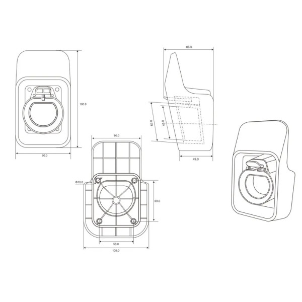 Пластиковий тримач кабелю та роз'єму GBT Wissenergy - фото №4