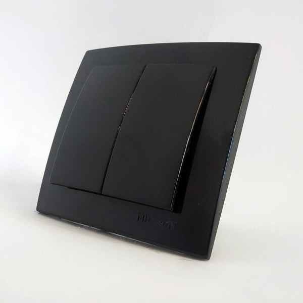 Вимикач Nilson Touran чорний 2кл ( 24221003 )