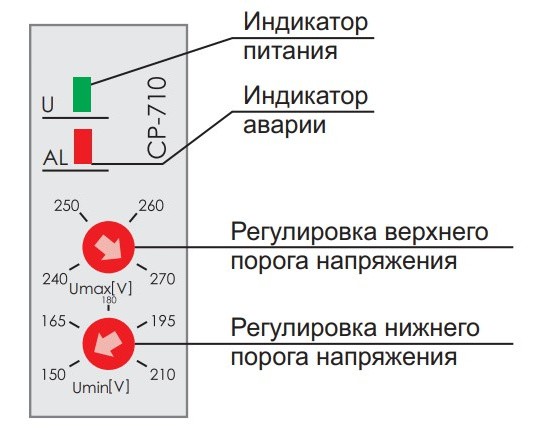 Реле напряжения F&F CP-710 16А - фото №3
