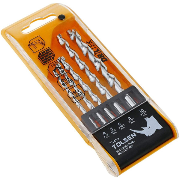Набор сверл по кирпичу/бeтону Tolsen (75459) 4-10мм (5шт) - фото №3