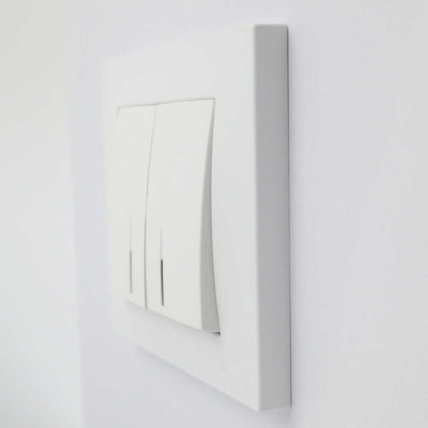 Вимикач EL-BI VEGA білий мат 2-кл з підсвіткою ( 510-016200-203 ) - фото №2