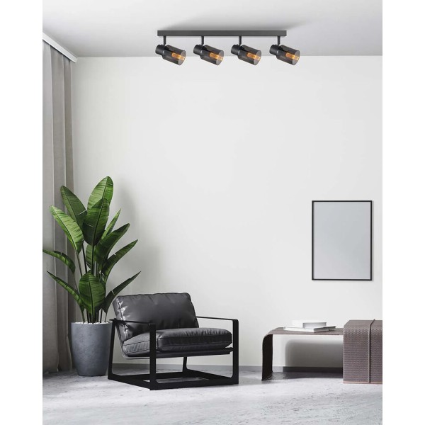 Світильник поворотний, спот Goldlux 331540 Rebecca E14 4x8W IP20 чорний - фото №1