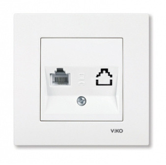 Розетка телефонная TF (RJ11, Cat 3) белая Karre