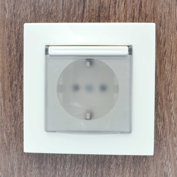 Розетка ELBI ZENA кремовая 1-я с заземлением с крышкой без рамки ( 609-010300-218 ) - фото №9
