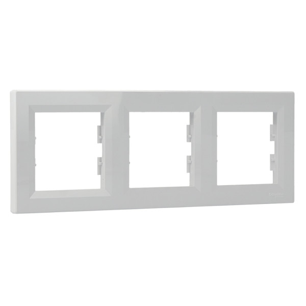 Рамка 3-местная горизонтальная белая Asfora, EPH5800321 - фото №1