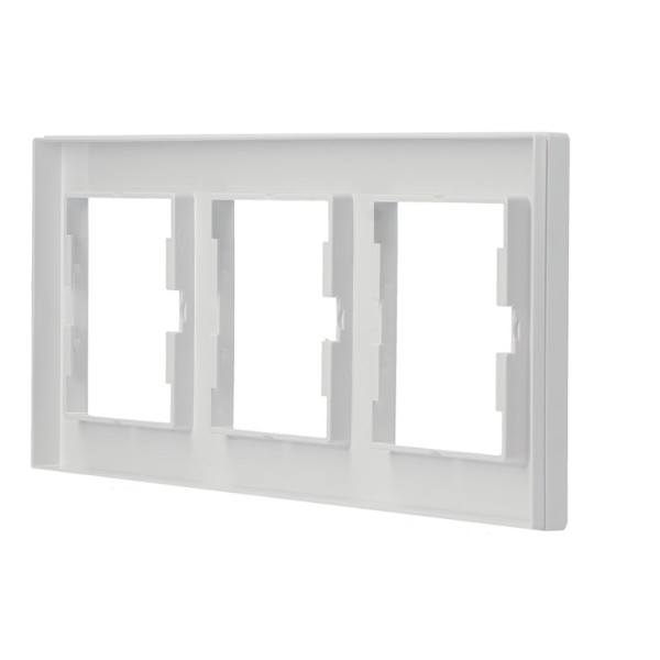 Рамка 3-местная горизонтальная белая Asfora, EPH5800321 - фото №3