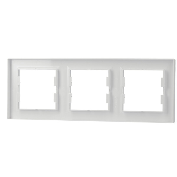 Рамка 3-местная горизонтальная белая Asfora, EPH5800321 - фото №4