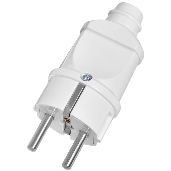 Однофазна вилка Delux (90015492) CT16 16А 3500Вт із заземленням (біла)