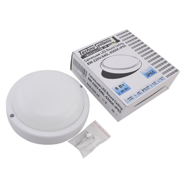Светильник TNSy LED Round Ceiling 8W-220V-640L-6500K-IP65 (TNSy5000508) - фото №4