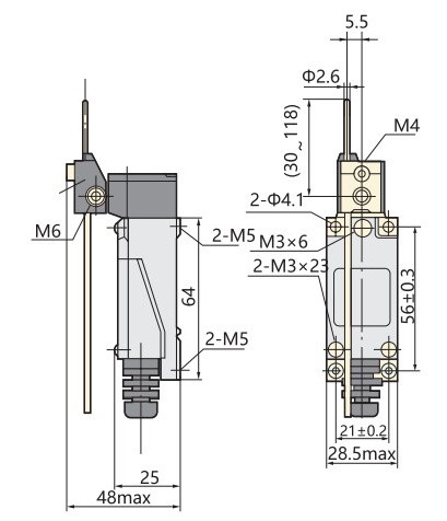 Кінцевий вимикач Chint YBLX-ME/8107 з регульованою поворотною штангою (443026) - фото №1