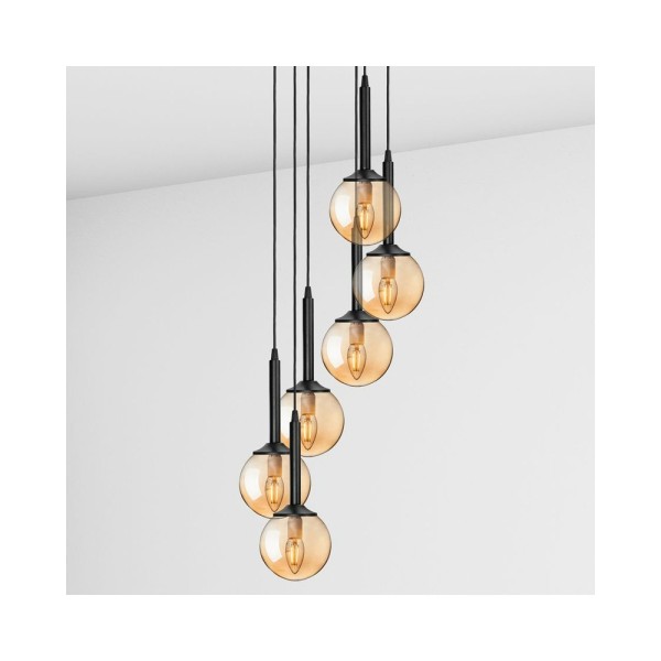 Люстра підвісна над столом, барною стійкою Imperium Light 449638.05.23 Spiral E14 6x40W IP20 Чорна - фото №1