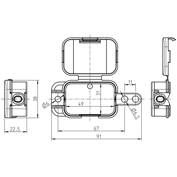 Наружная распределительная коробка Spelsberg Q 4-L (sp33490401) IP20 - фото №6