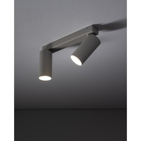 Светильник поворотный, спот Nowodvorski 11437 Fourty II GU10 2x10W IP20 светло-серый - фото №1