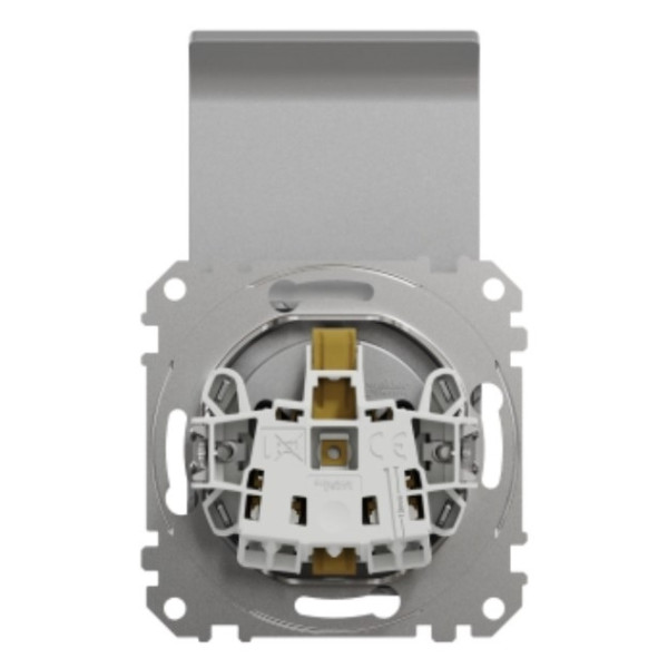 Розетка Schneider Electric Sedna Design & Elementsс заземлением шторками и крышкой алюминий SDD113024 - фото №2