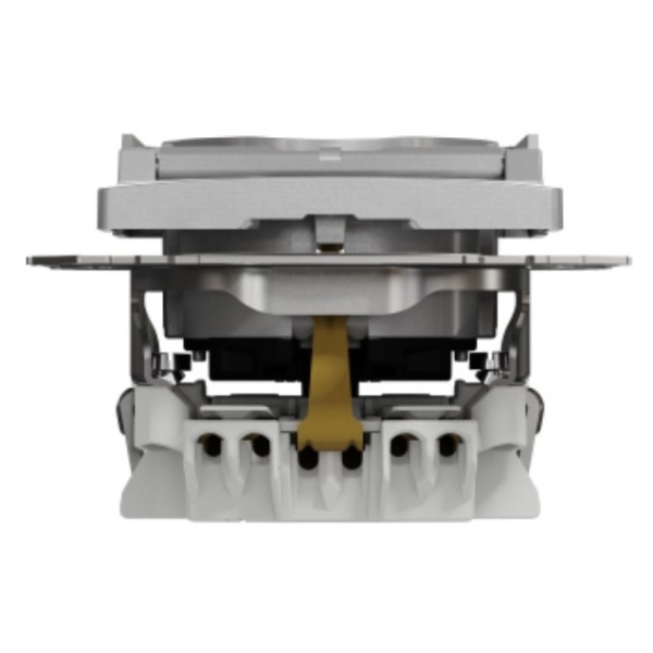 Розетка Schneider Electric Sedna Design & Elementsс заземлением шторками и крышкой алюминий SDD113024 - фото №4