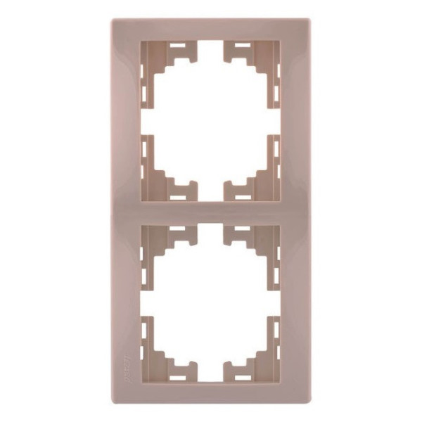 Рамка 2-місна вертикальна кремова, Mira, Lezard