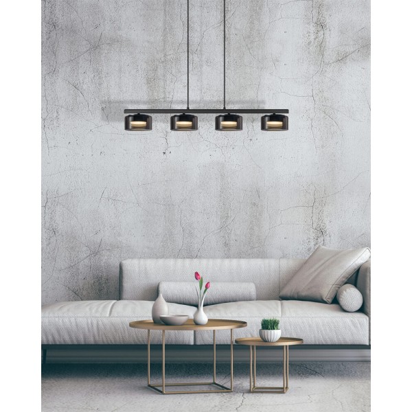 Підвісний світильник, люстра Goldlux 331304 Ofelia GX53 4x10W 4000K 660Lm IP20 чорний - фото №3