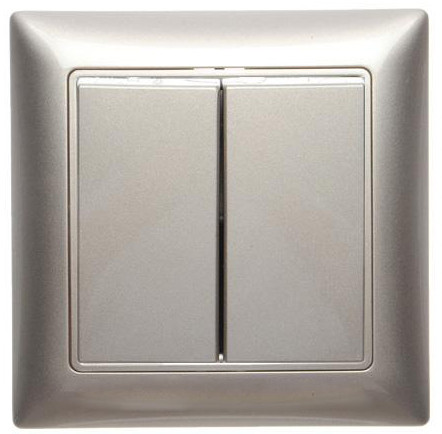 Двокнопковий вимикач ABB Basic 55 2CKA001012A2167 2006/5 UC-93-507 (шампань) - фото №4