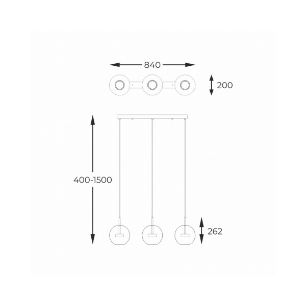 Підвісний світильник, люстра Zuma Line P0428-03J-B5AC Enceladus Led 3x5W 3000K 500Lm IP20 Хром - фото №2