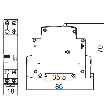 Імпульсне реле NOARK Ex9JU-16/2P 16А 230В AC (110264) - фото №2