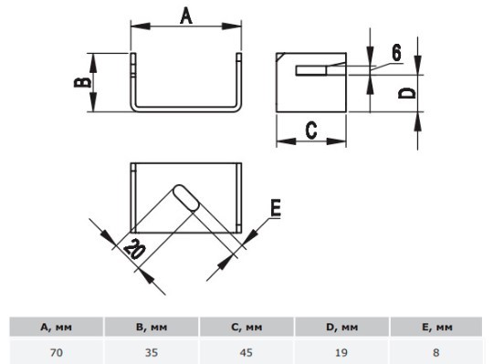Скоба-тримач смуги DKC ND2310 до 50х4мм із сталі гарячого цинкування - фото №1