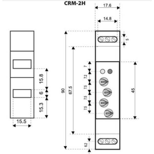 Реле времени ETI 002470003 CRM-2H UNI 12-240V AC/DC - фото №3